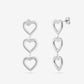triple open hartjes hanger zilverkleurig