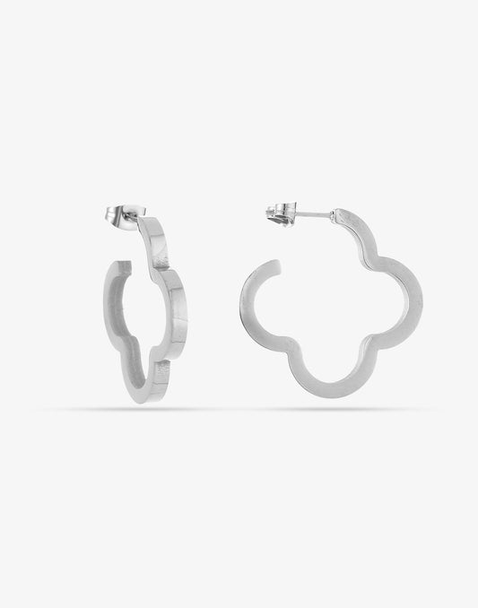 Chunky klaver hoops zilverkleurig