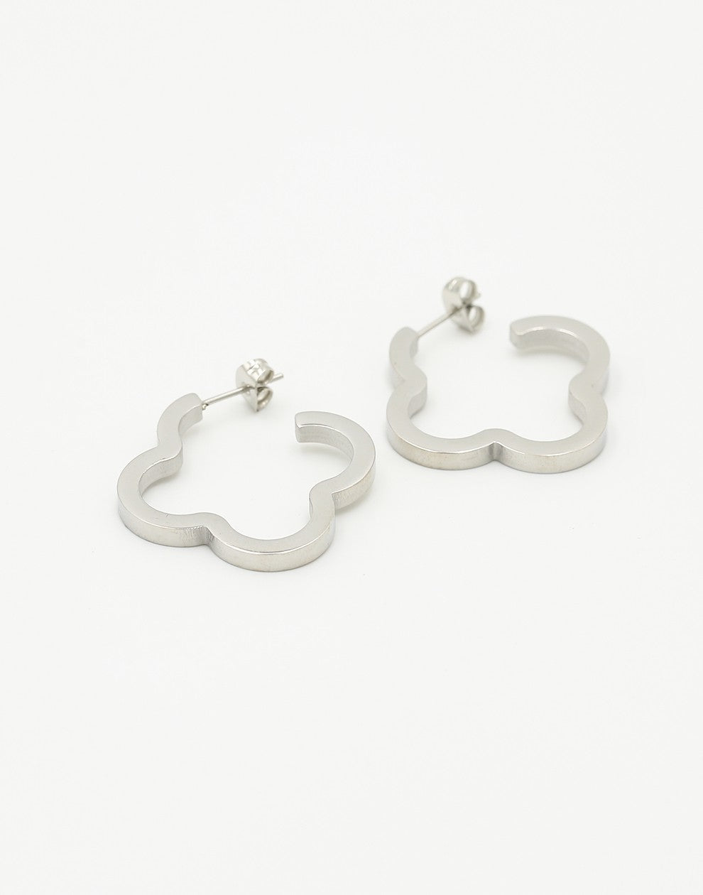 Chunky klaver hoops zilverkleurig