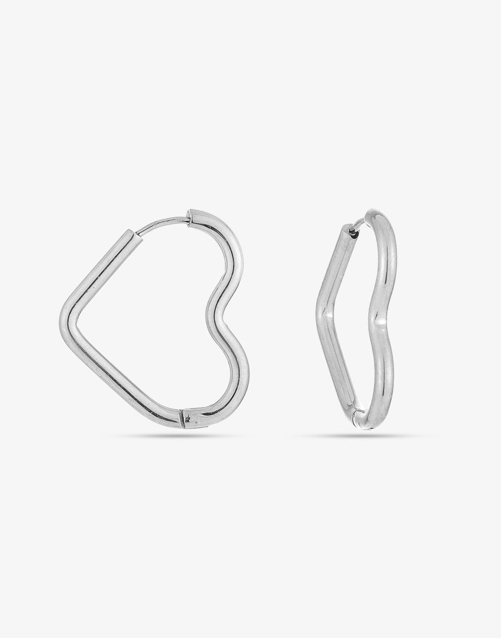 Heart-shaped earrings 25mm silver-colored