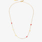 Ketting rode hartjes goudkleurig