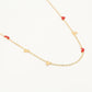 Ketting rode hartjes goudkleurig