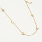 Ketting love met steentje en zoetwater parel goudkleurig