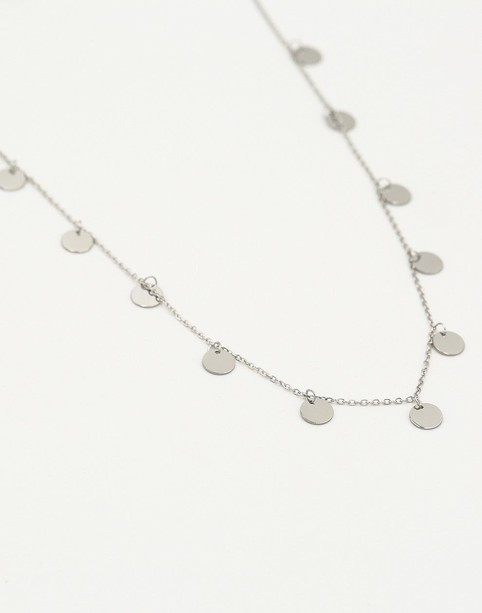 Fijne ketting met muntjes 7mm in zilverkleurig