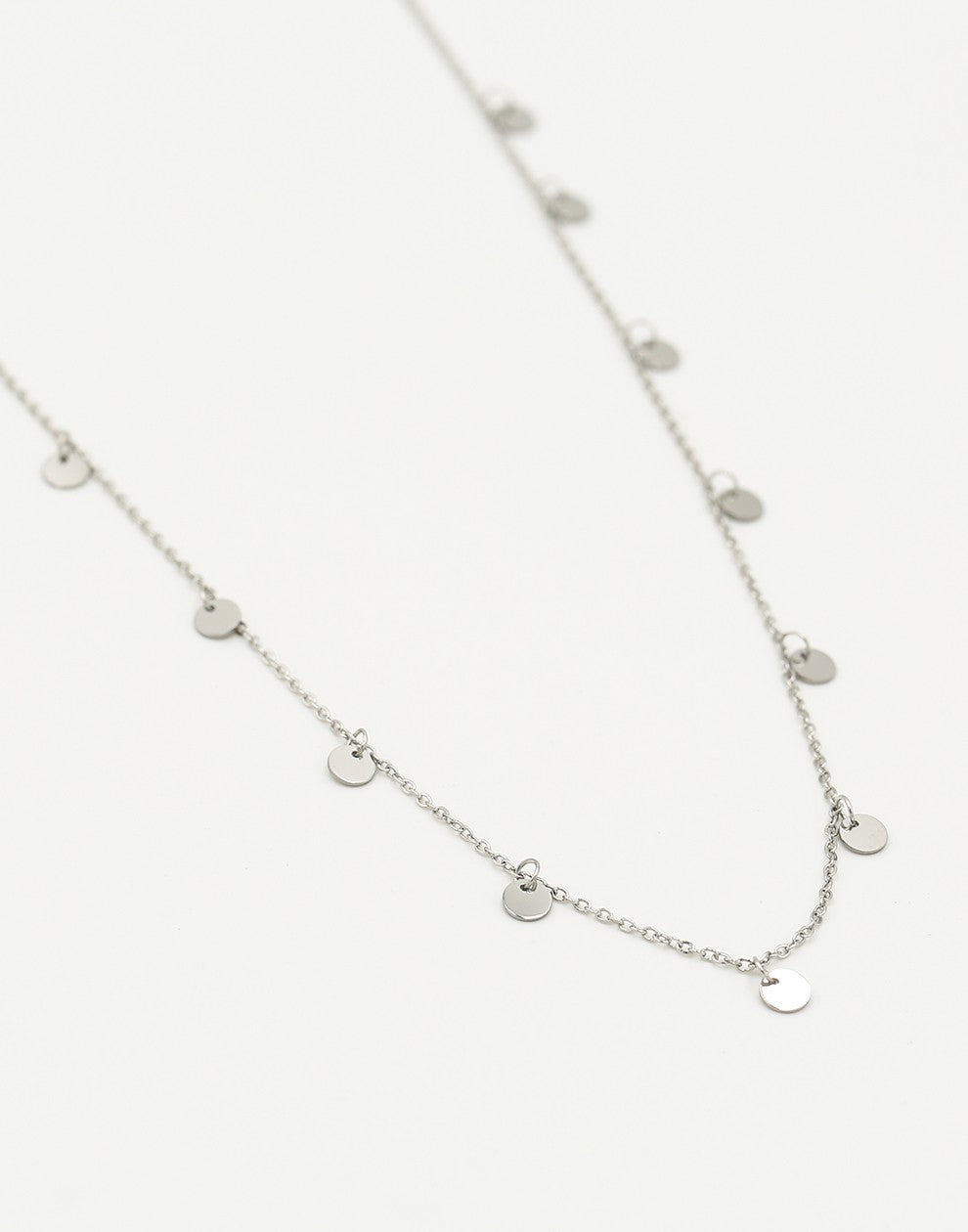 Fijne ketting met muntjes 5mm in zilverkleurig