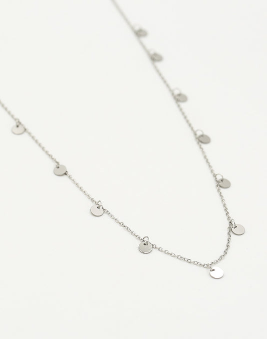 Fijne ketting met muntjes 5mm in zilverkleurig