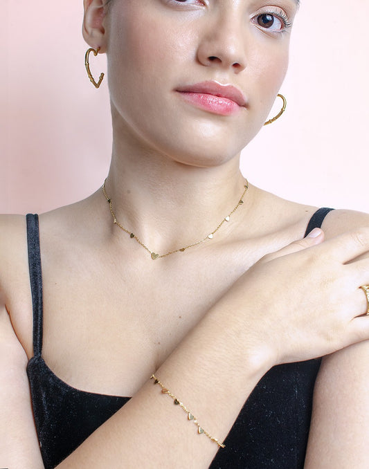 ketting met hartjes goudkleurig