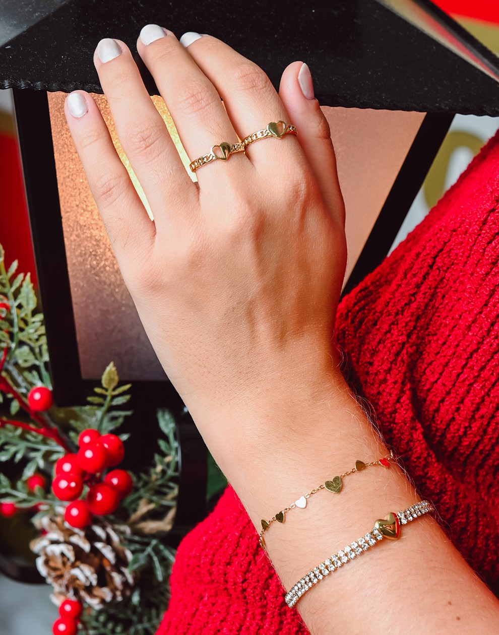 Ringen set vriendschaps hartjes goudkleurig