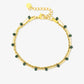 Dubbele armband groen kraal goudkleurig