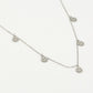 Fijne ketting met 5 smiley hangers zilverkleurig