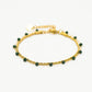 Dubbele armband groen kraal goudkleurig
