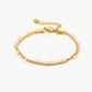 Dubbele armband roze kraal goudkleurig