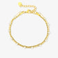 Double bracelet white bead gold-colored