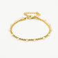 Double bracelet white bead gold-colored