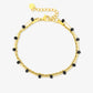Double bracelet black bead gold-colored