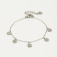 Fijne armband met 5 smiley hangers zilverkleurig