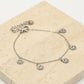 Fijne armband met 5 smiley hangers zilverkleurig