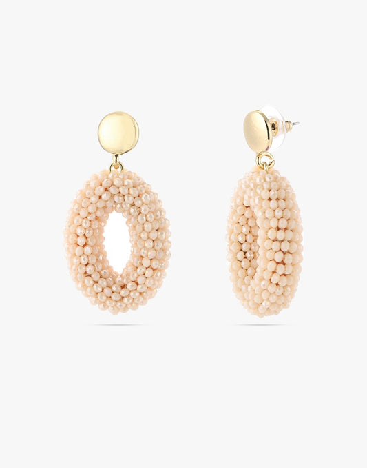 oorbellen beige steentjes