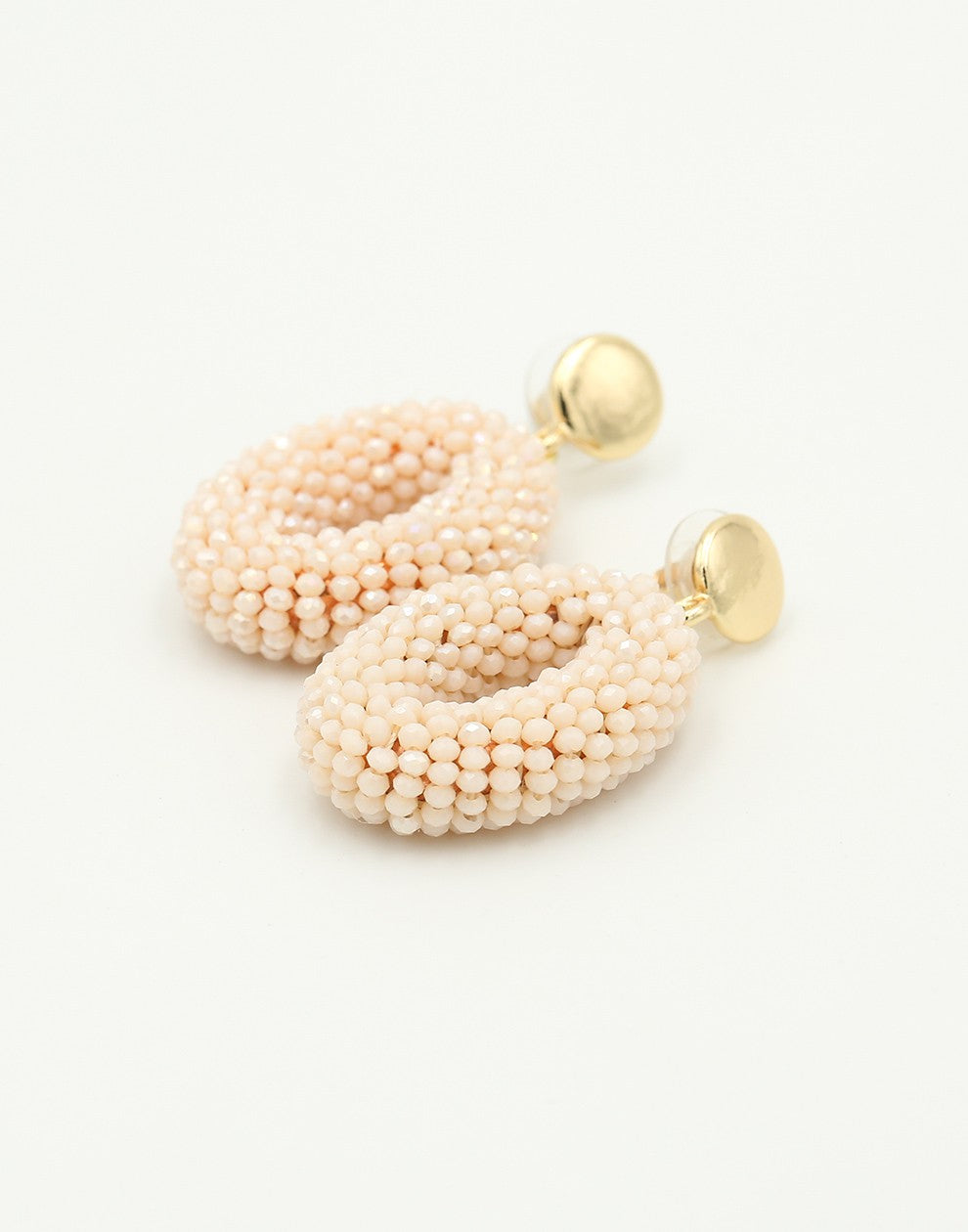 oorbellen beige steentjes