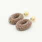 khaki stone earrings