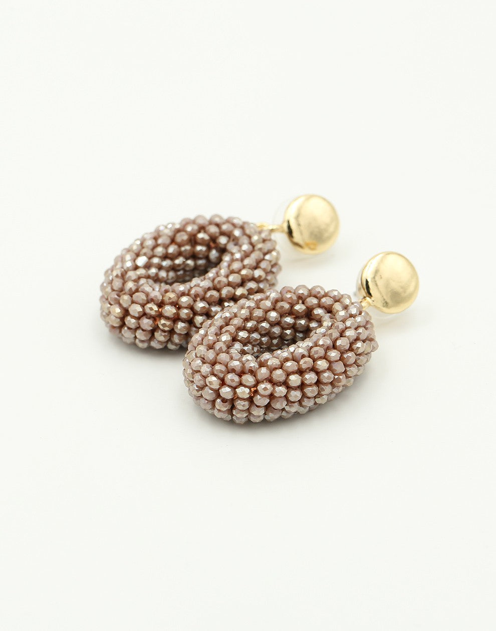 khaki stone earrings