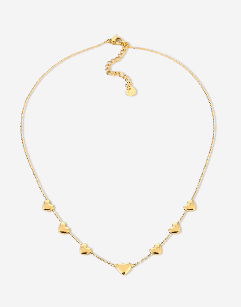 ketting multi hartjes goudkleurig