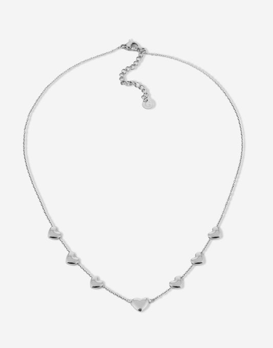 ketting multi hartjes zilverkleurig