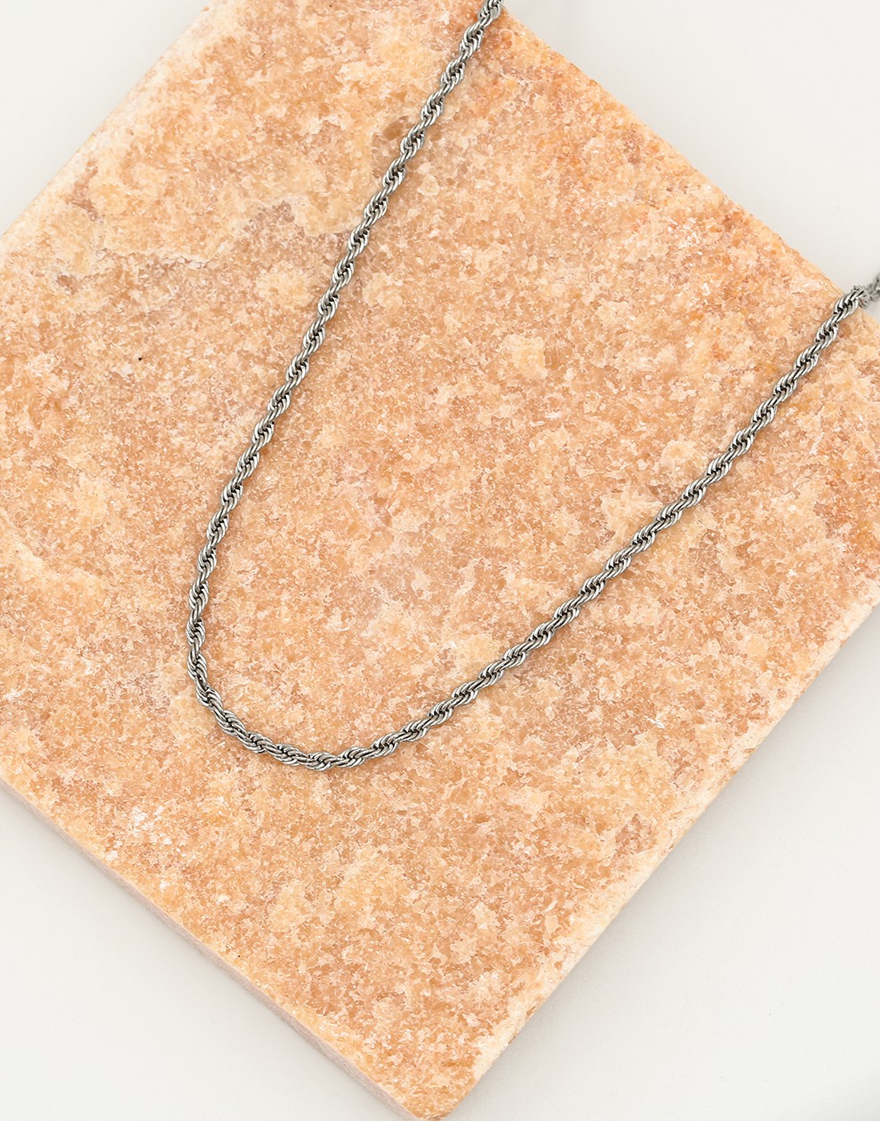 Gedraaide schakelketting 45cm zilverkleurig