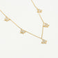 ketting vlinders steentjes goudkleurig