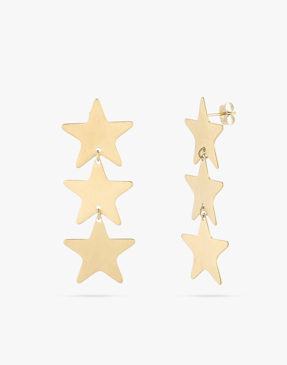 Earrings 3 stars gold-colored