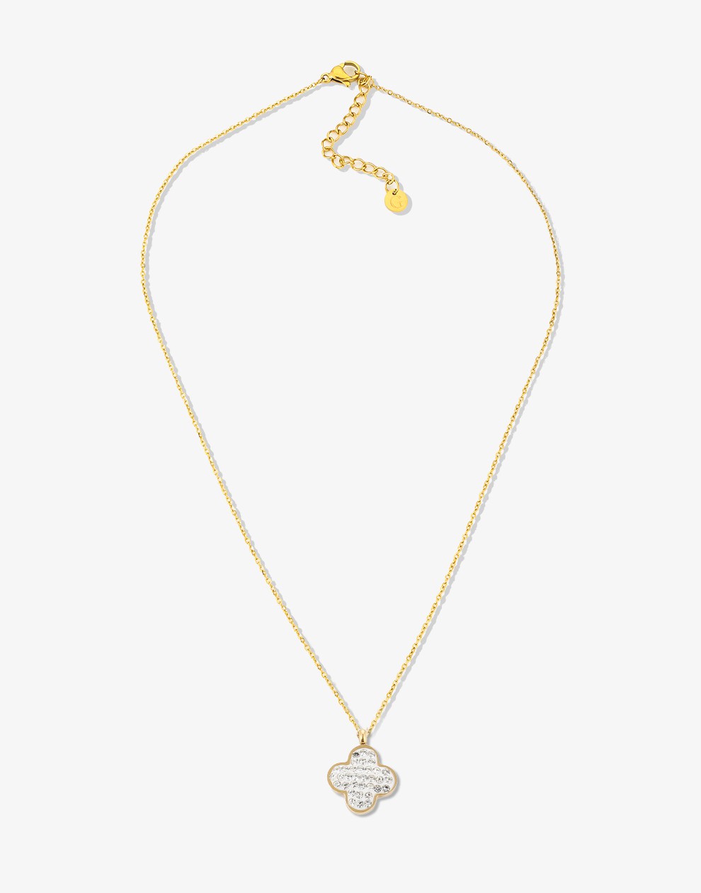 ketting klaver steentjes goudkleurig
