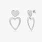 earrings with 2 silver-colored hearts