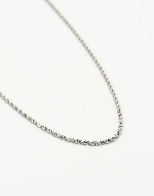 Gedraaide schakelketting 55cm in zilverkleurig
