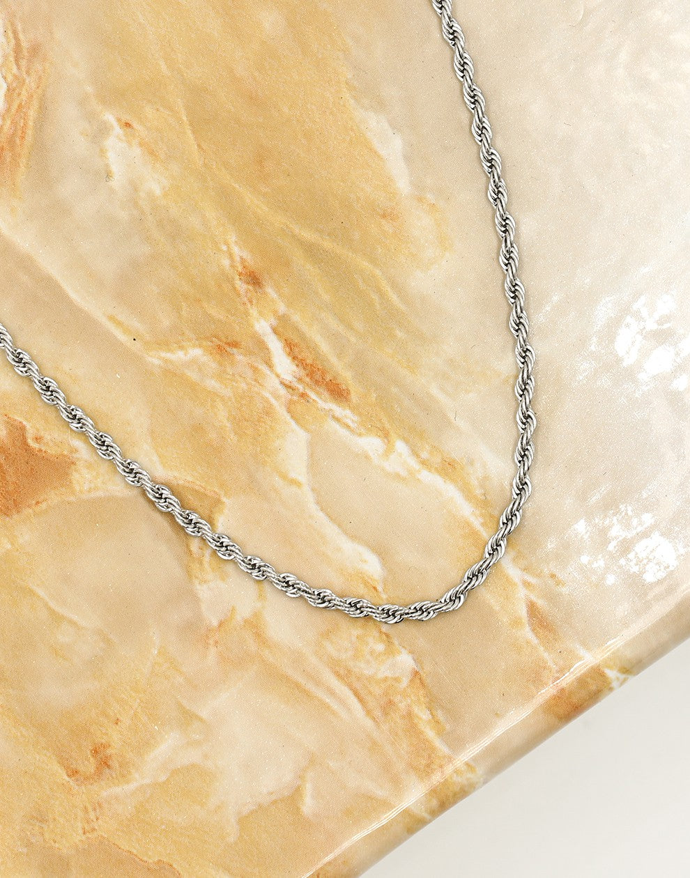 Gedraaide schakelketting 55cm in zilverkleurig
