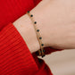 Double bracelet black bead gold-colored