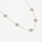Ketting klavers lila zilverkleurig