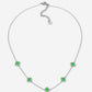 Ketting klavers lime zilverkleurig