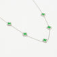 Ketting klavers lime zilverkleurig