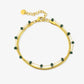 Dubbele armband goudkleurig groen