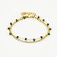 Dubbele armband goudkleurig groen