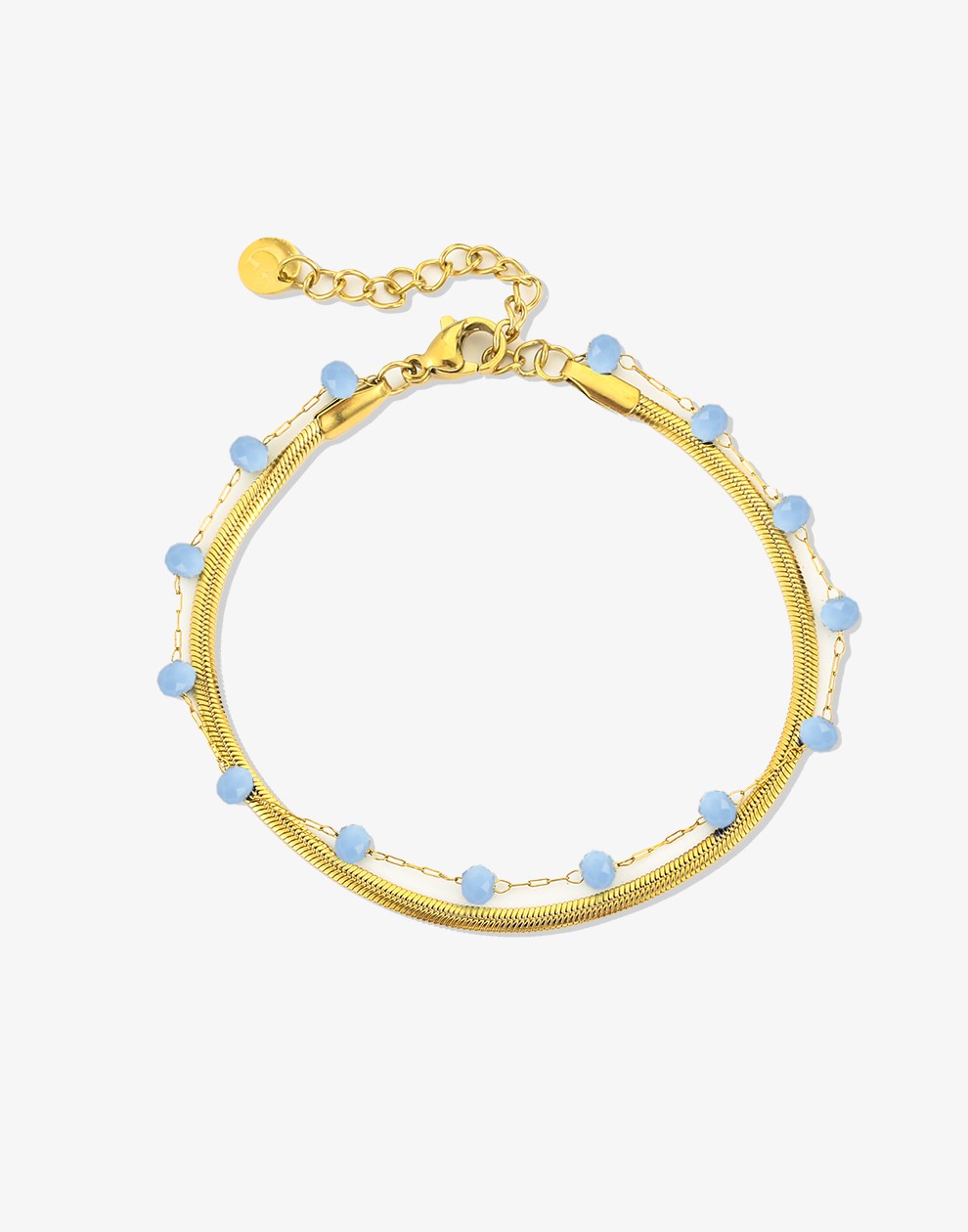 Dubbele armband goudkleurig lila