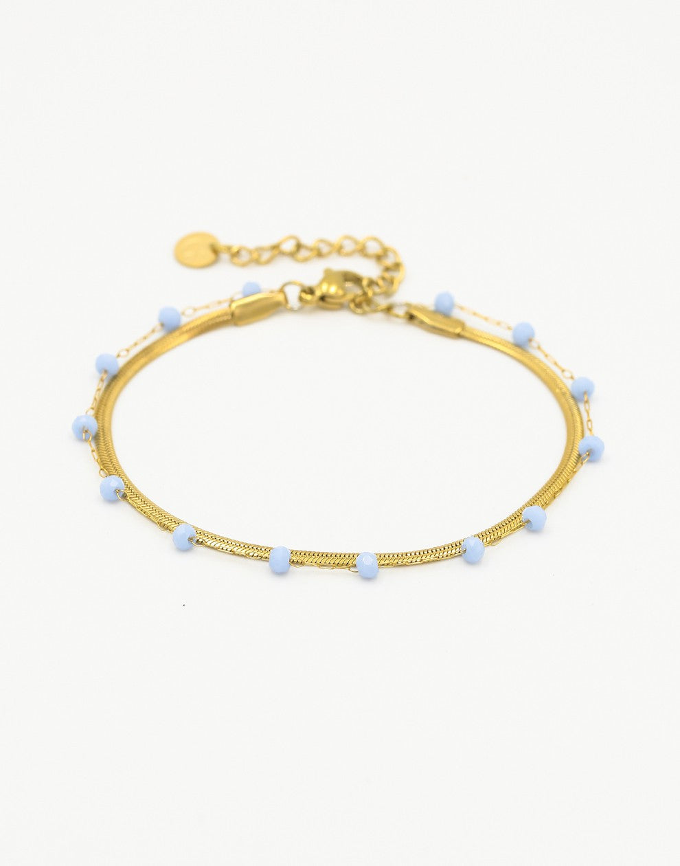 Dubbele armband goudkleurig lila