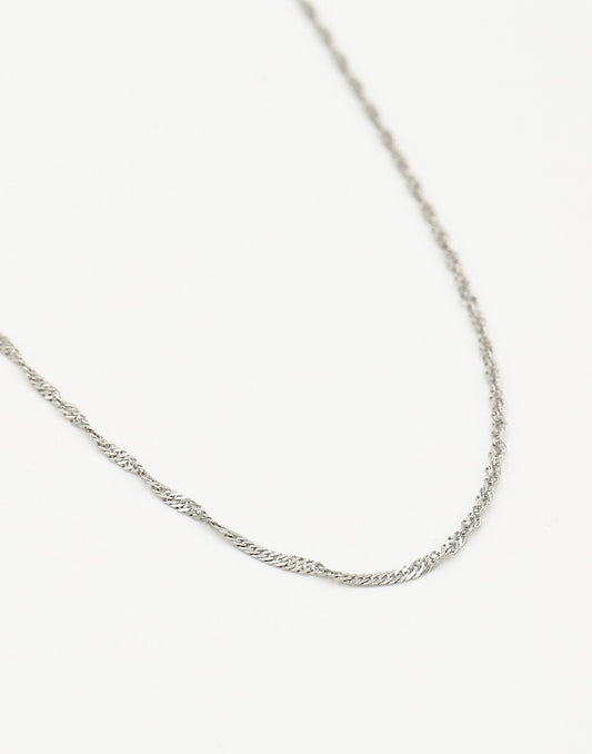 Fijn gedraaide schakelketting 45cm lang zilverkleurig