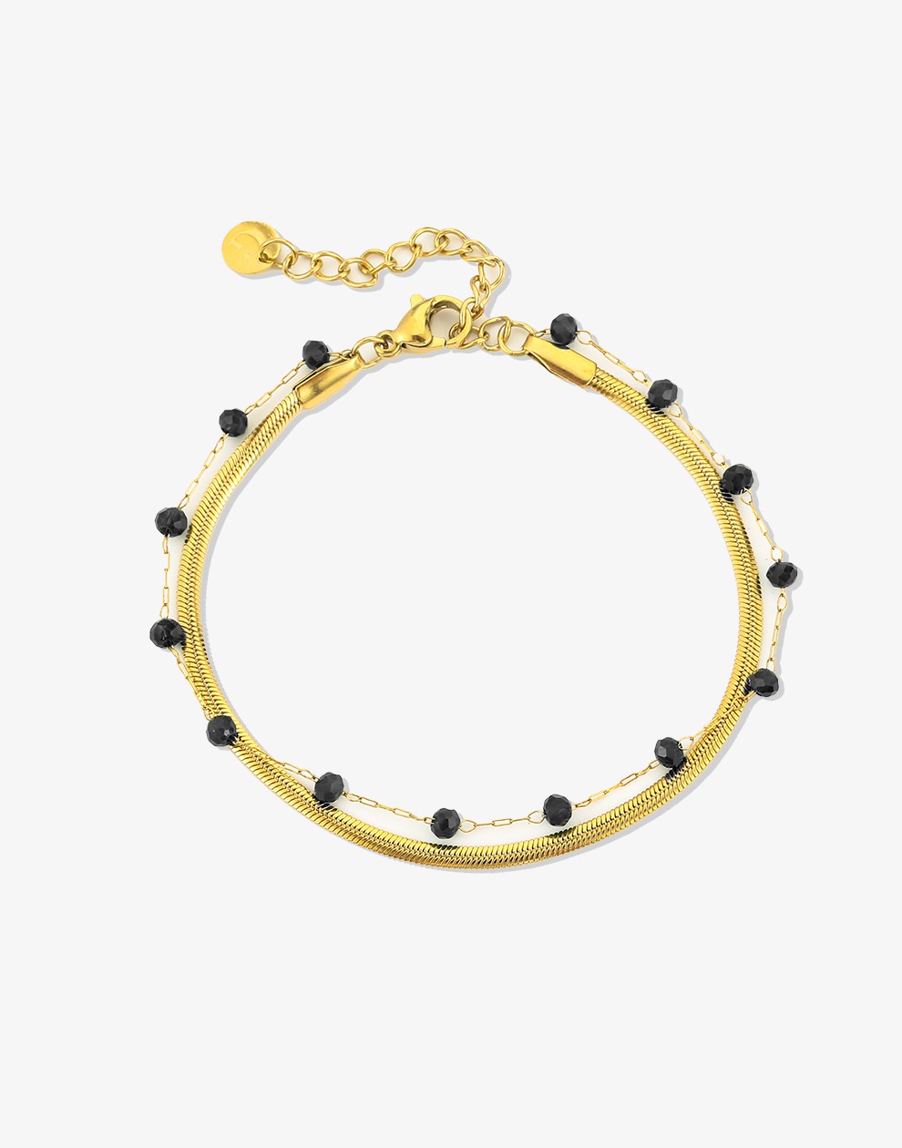 Dubbele armband goudkleurig zwart