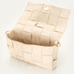Schoudertas gevlochten beige