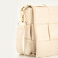 Schoudertas gevlochten beige