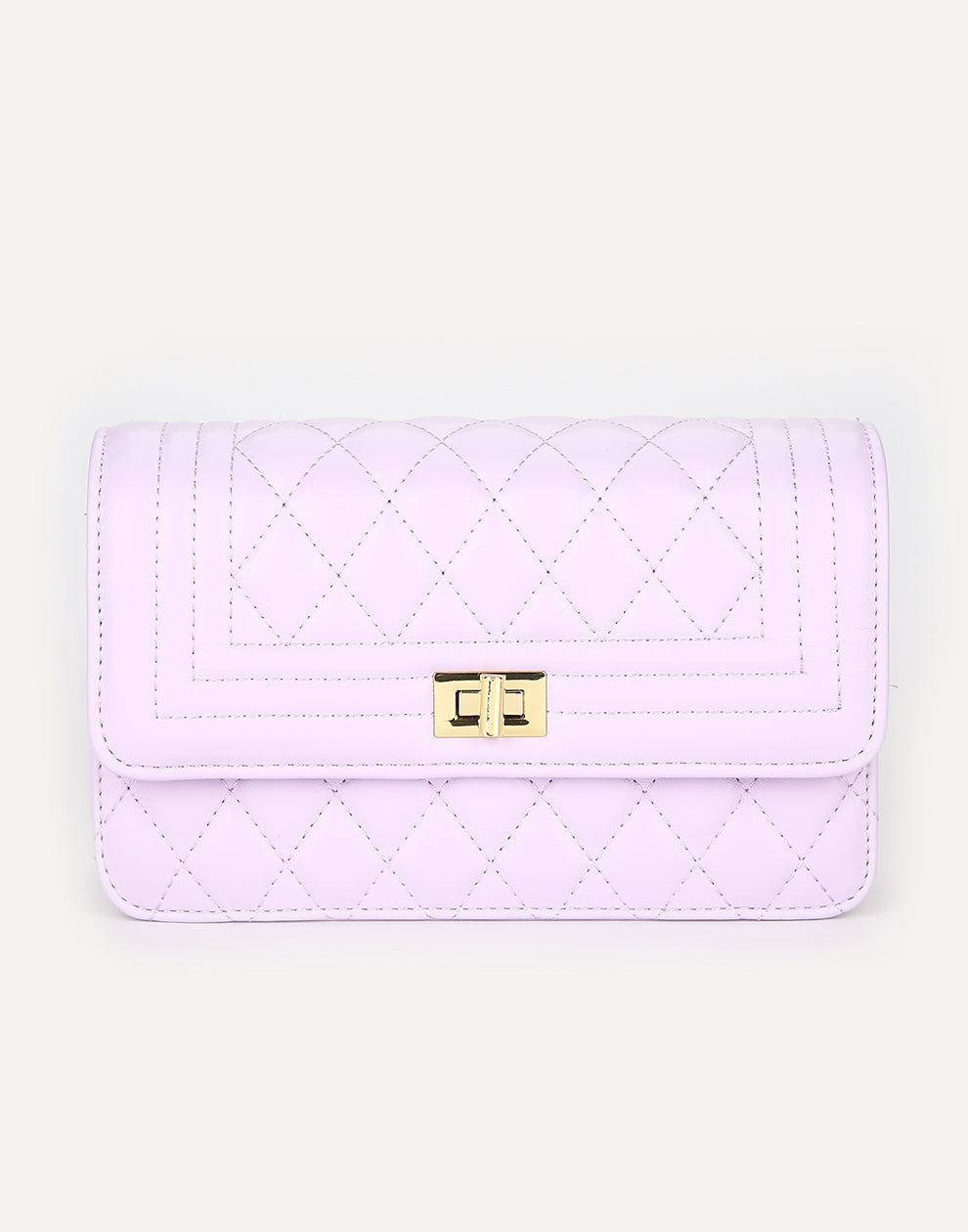 Gesteppte Schultertasche Lila