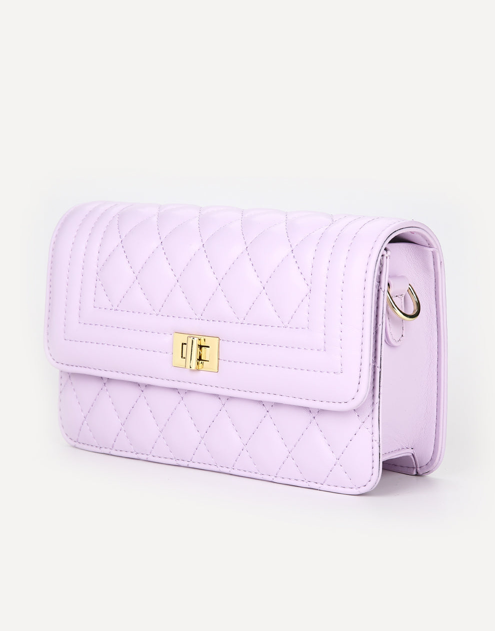 Gesteppte Schultertasche Lila