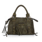 Faux suède handtas army green M