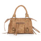 Faux suède handtas camel M
